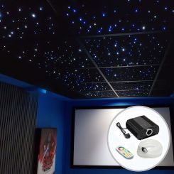 sterrenhemel plafond pro  set - 45 watt - 450 fiberdraden - lang 6 meter - RGB en CCT - Twinkle Wheel - set voor 4 m2