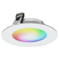 LED downlight - 6 watt - dimbaar RGB en CCT - 2.4G RF - rond 118 mm - gatmaat 95 mm - adereind aansluiting