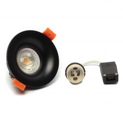 LED spot Frame compleet - verdiept - kleur zwart - 5,5 Watt - dimbaar - 4000K - met GU10 fitting - rond 85 mm - gatmaat 75 mm - zonder netsnoer