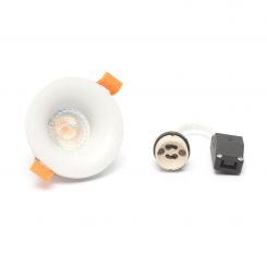 LED spot Frame compleet - verdiept - kleur wit - 5,5 Watt - dimbaar - 2700K - met GU10 fitting - rond 85 mm - gatmaat 75 mm - zonder netsnoer