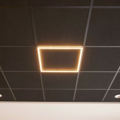 zwarte LED paneel hollow - 60x60 cm - CCT 3000 / 4000 / 6000K - T24 standaard systeem - 32W - Edge lit - Philips CertaDrive - met snoer en stekker