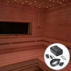 Sterrenhemel Sauna plafond set - voor sauna - 25 fibers - 300 kleuren RGB+W - dimbaar met afstandsbediening