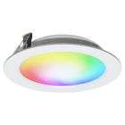 LED downlight - 12 watt - dimbaar RGB en CCT - 2.4G RF - rond 180 mm - gatmaat 150 mm - adereind aansluiting #spec