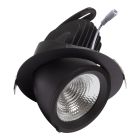 LED downlight - 28 / 42 watt - kantelbaar- draaibaar - 4000K - rond 190 mm - gatmaat 175 mm - banaanspot - ZWART huis - adereind aansluiting